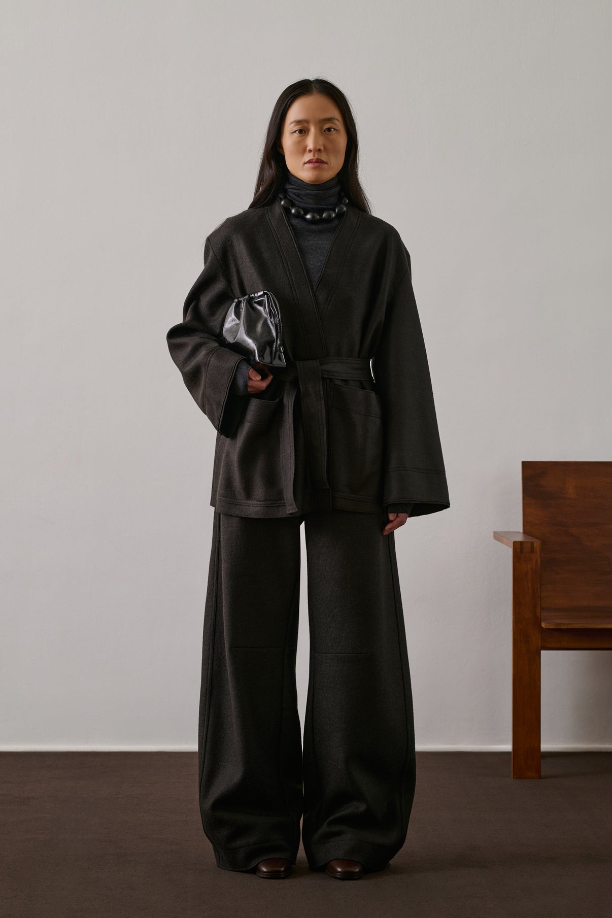 Veste Balme - Vert Ébène - Laine - Femme vue 3
