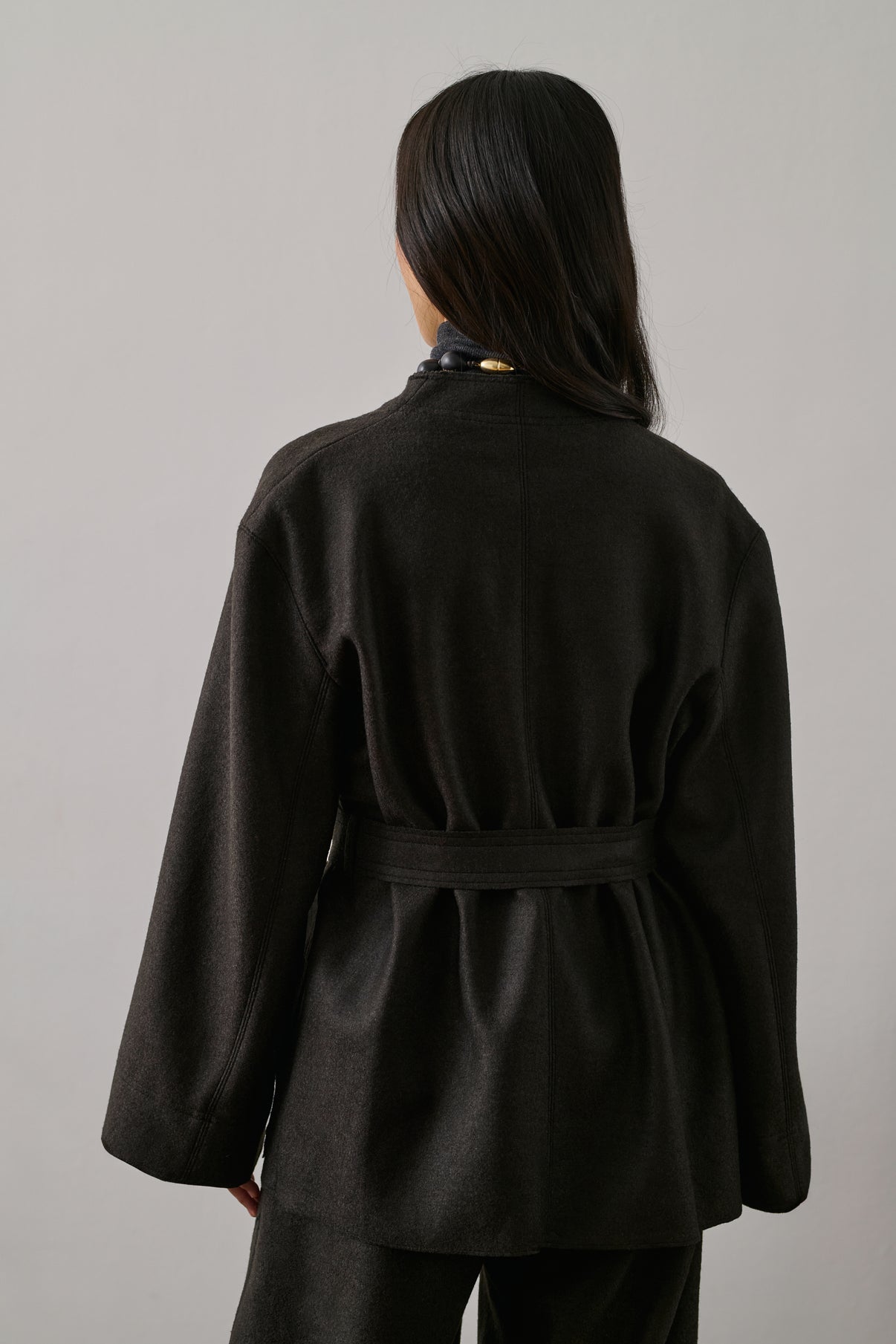 Veste Balme - Vert Ébène - Laine - Femme vue 2