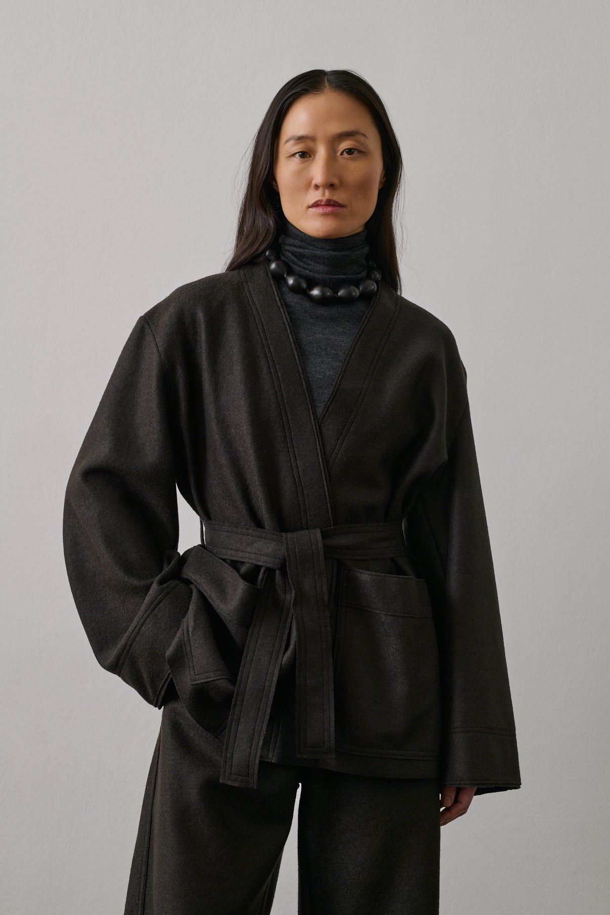 Veste Balme - Vert Ébène - Laine - Femme vue 1