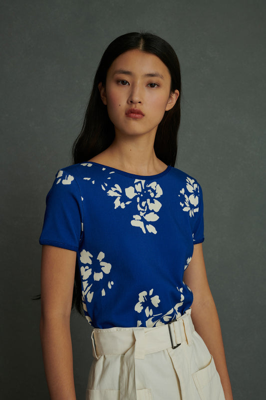 Tee-Shirt Albi - Bleu/Écru - Coton - Femme